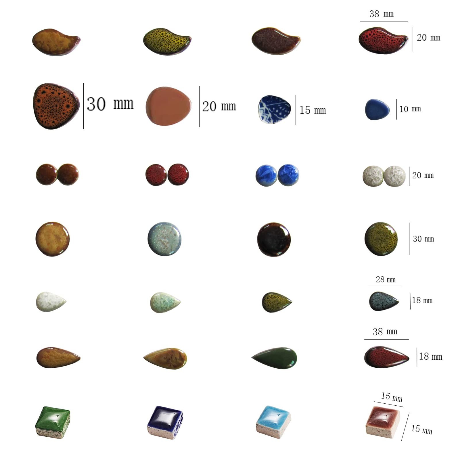 200g Ceramics Mosaic Tiles Random Color Raindrops Shape Mosaic Ceramics Piece…