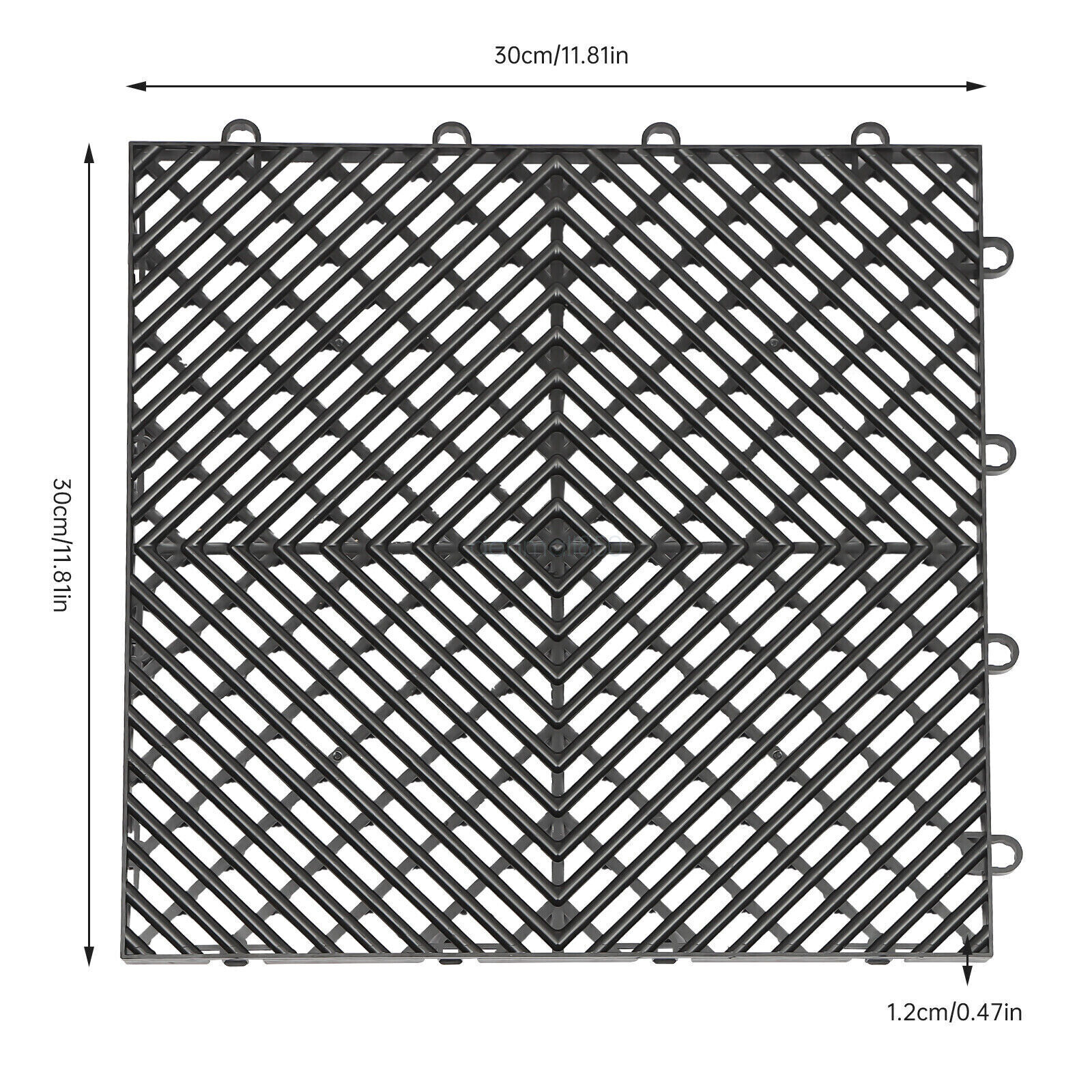 12×12″ Interlocking Garage Floor Tiles 25/55 PCS Deck Tile Snow Water Drainage