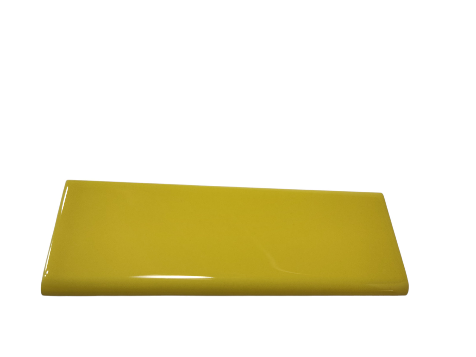 Sunflower Yellow Ceramic Tile Bullnose Backsplash Curved Edge Subway Trim