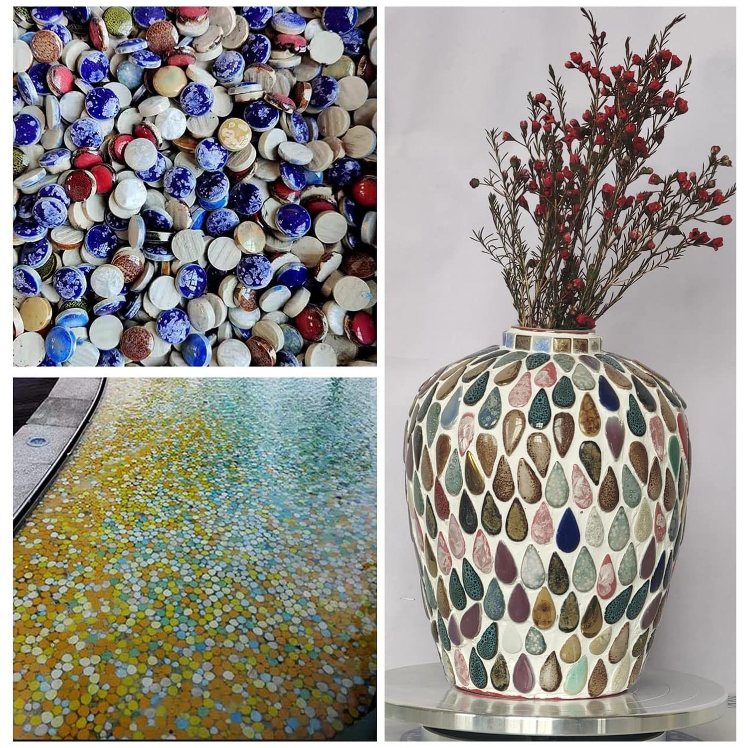 200g Ceramics Mosaic Tiles Random Color Raindrops Shape Mosaic Ceramics Piece…