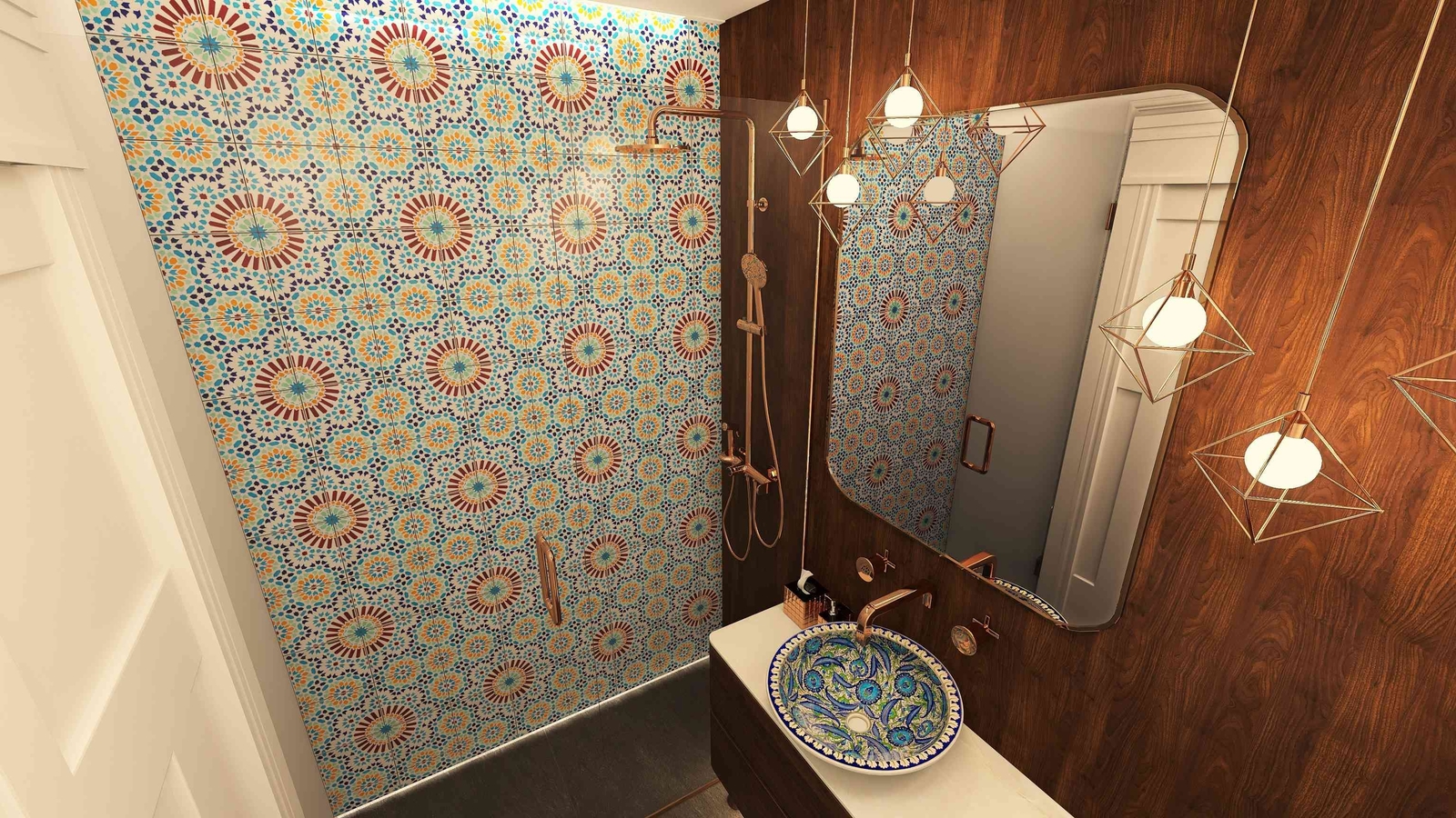 Moroccan Mosaic Tiles 8×8 inch Wall Ceramic Tile for kitchen backsplash – Baha