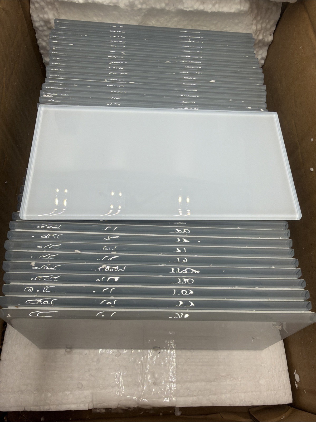 Peel Stick Glass Subway Tile 3×6 Ice Blue Backsplash 40 Pack 5 Sq Ft