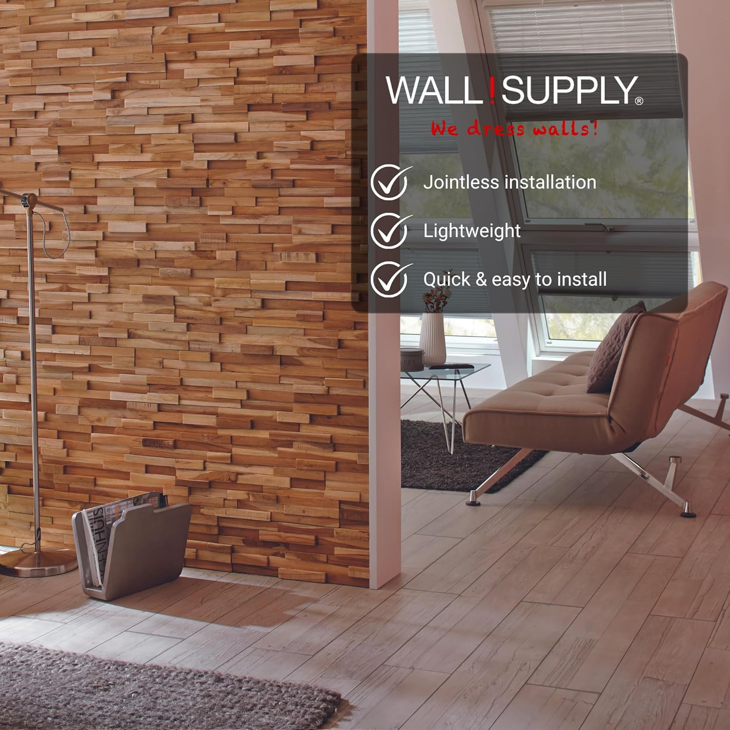 Reclaimed Teak 3D Wall Panels – Easy DIY Home Decor for Any Room – 10 Pack