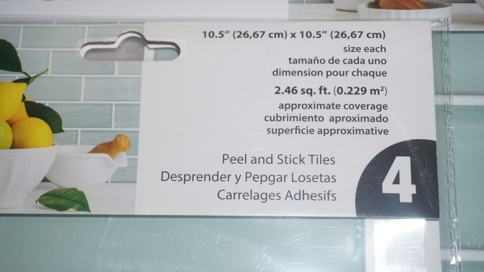 x3 RoomMates StickTiles Teal Subway – Peel & Stick Tile Backsplash TIL4964FLT