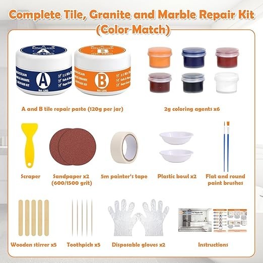 Marble and Granite Repair kit Porcelain Marble Stone and Quartz Countertops R…