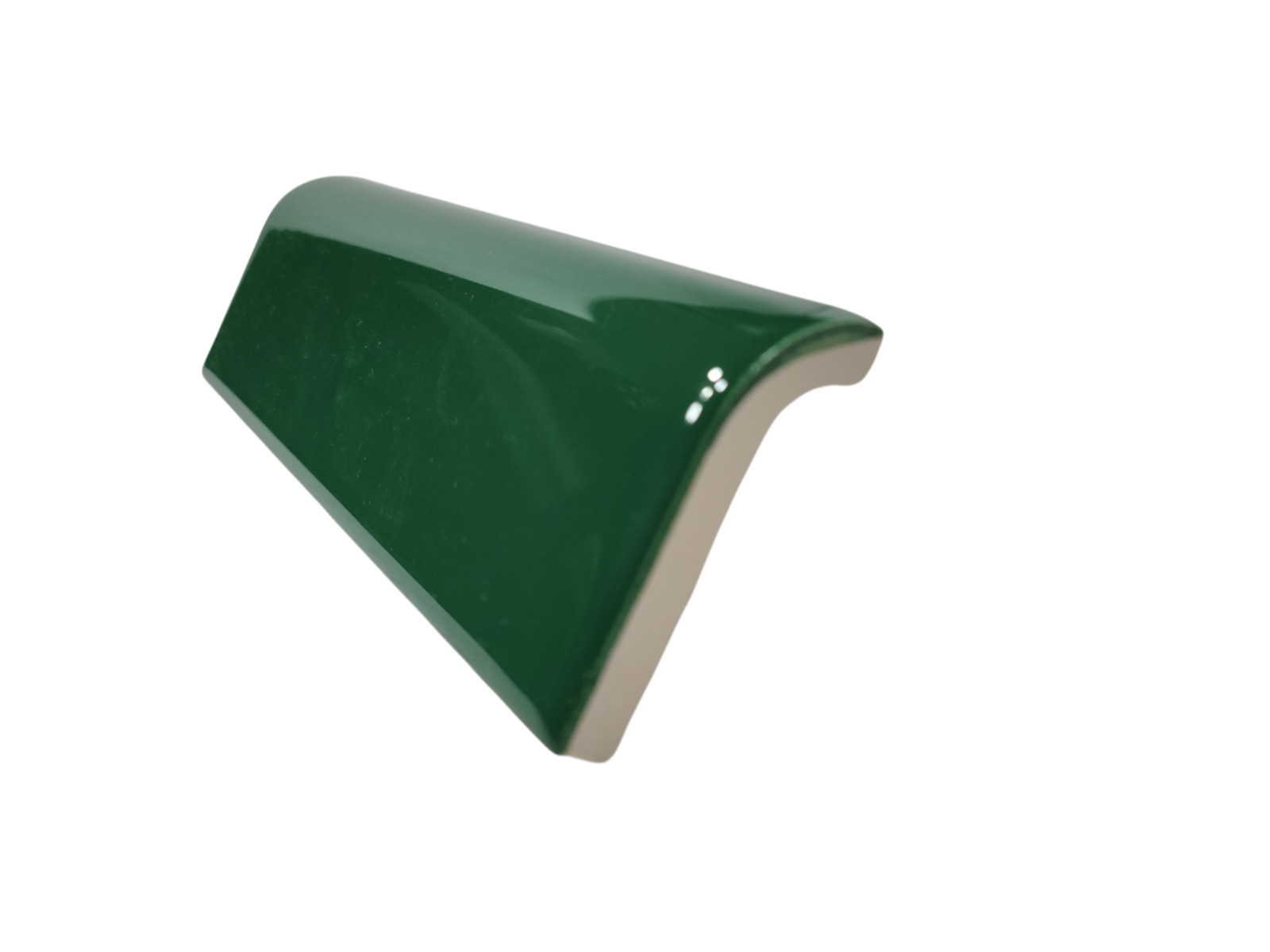 Emerald Green Ceramic Tile Mud Cap Subway Edge Trim Mudcap Mid Century Modern
