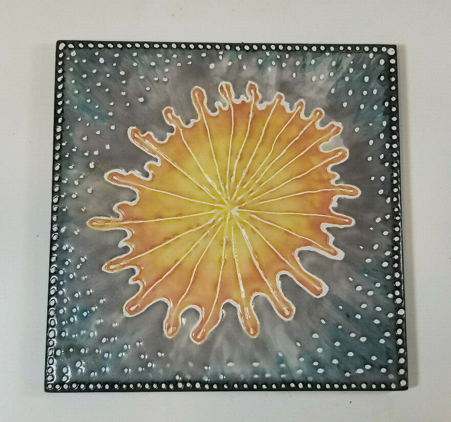 Hand Painted Ceramic Tiles Trivets Sea Shells Sea Life Set of Five Sumer Studio