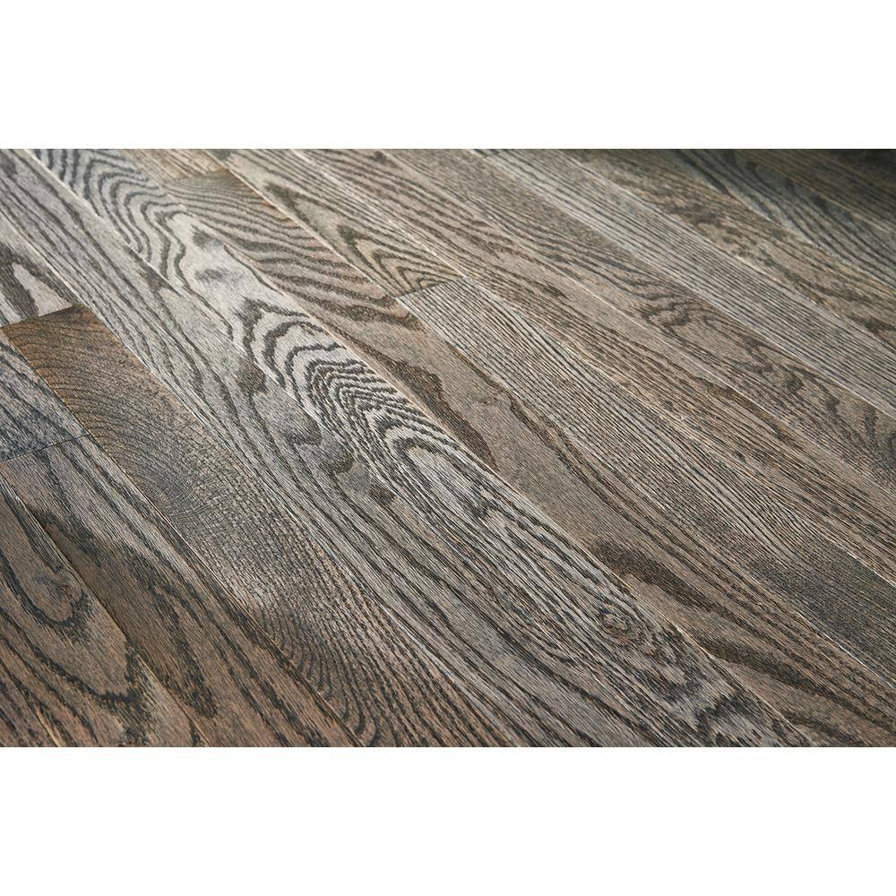 Plano Low Gloss Gray Oak 3/4 In. T X 2-1/4 In. W Smooth Solid Oak Hardwood Floor