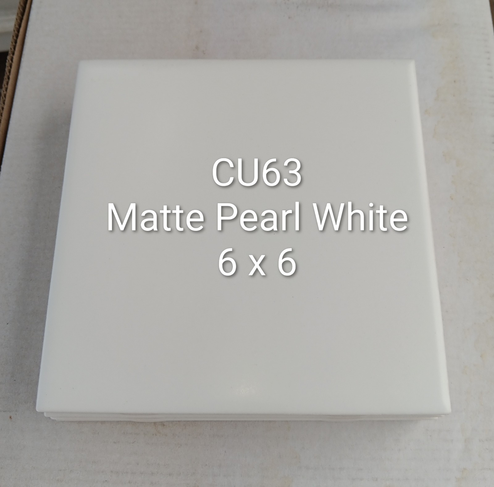 12 Tiles (3 ft²) – Matte Pearl White 6 x 6 Ceramic Subway Tile..Vintage/Retro
