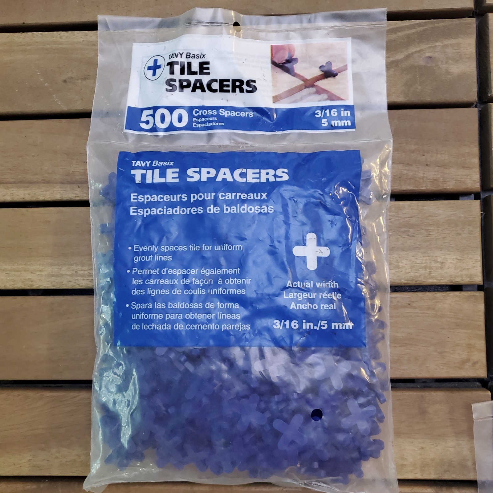 7 PACKS of 500 Cross Plastic Tile Spacer TAVY Basix 3/16″ 5mm 3,500 TOTAL UNITS