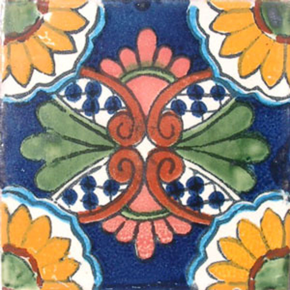 9 MEXICAN TILES WALL OR FLOOR USE TALAVERA MEXICO CERAMIC HANDMADE POTTERY C#037