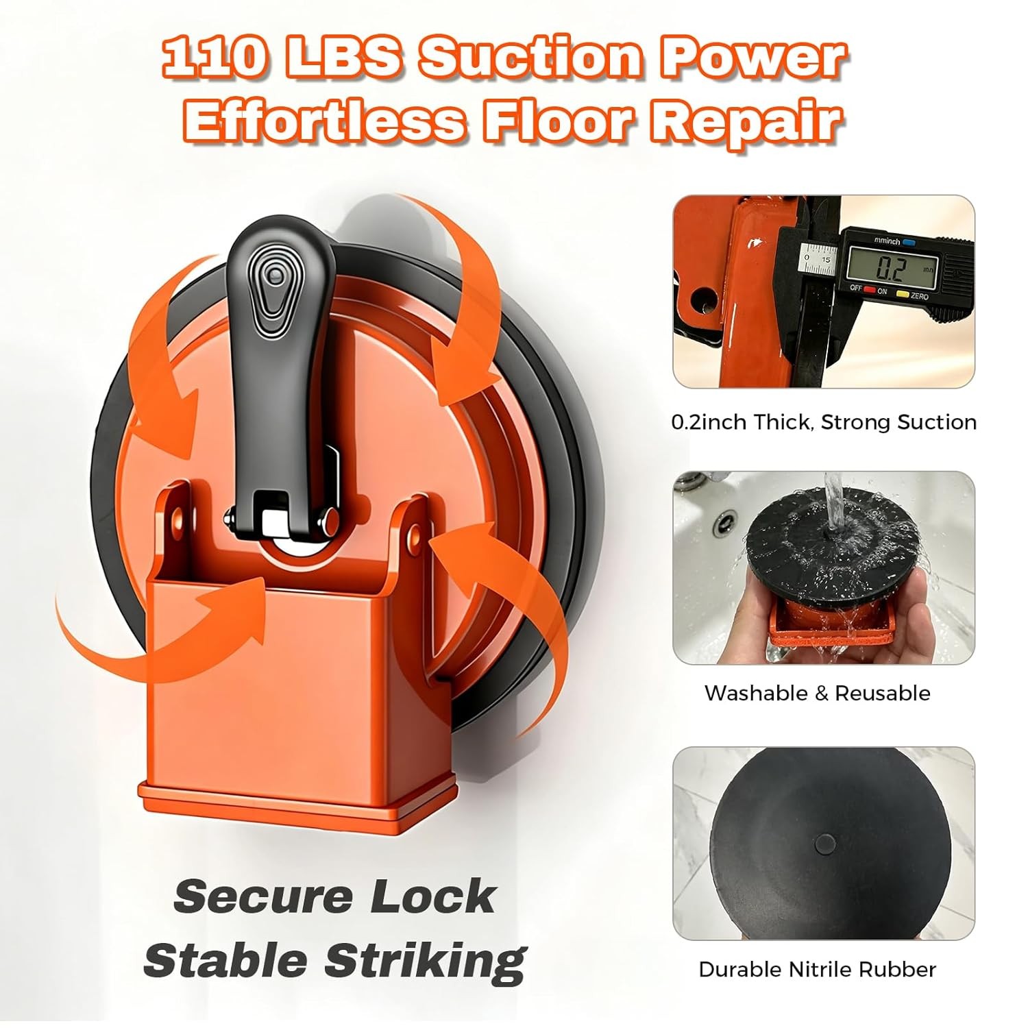 Floor Gap Fixer Tool with Suction Cup for Hardwood-Laminate and Vinyl Flooring