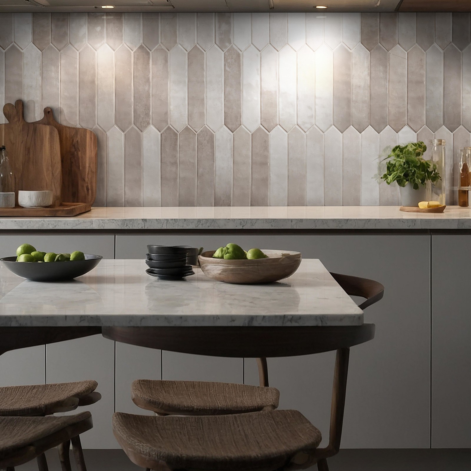 Ackland AKNPTHOK2.5X13G-CA Hoku – 3″ x 13″ Ceramic Geometric Wall – Sage