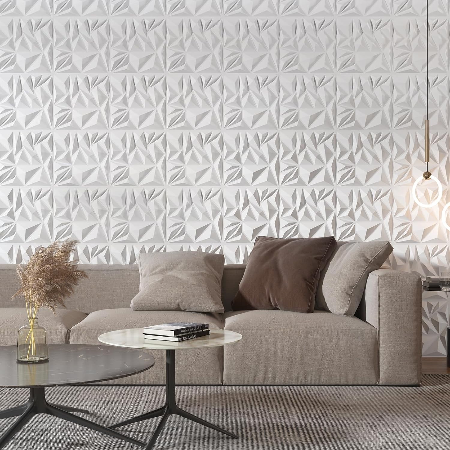 Paneles De Pared 3D Modernos Decoración Interior Diamante Para Sala Pack 33 NEW