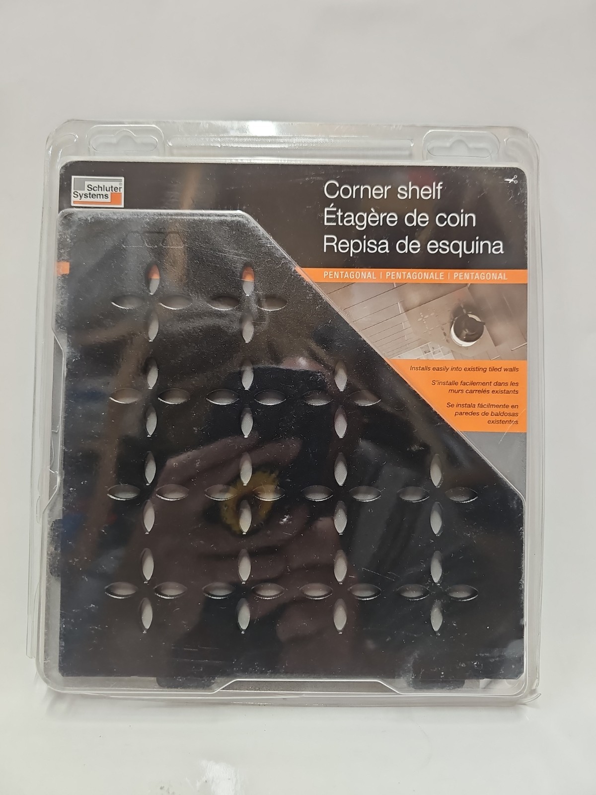 Schluter SES2D5MGS SHELF-E Corner Shelf Matte Black Floral Pentagonal New