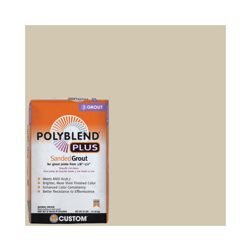 Custom Building Products PBPG38225 Polyblend Plus Sanded Grout, Bone, 25 Lb. –