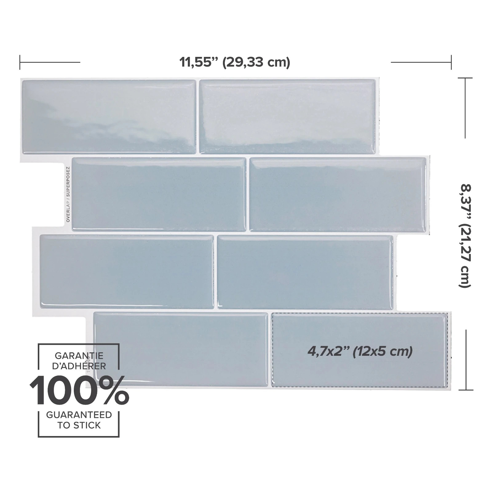 Smart Tiles Metro Babe Blue Vinyl Peel and Stick Tile (38 pieces)