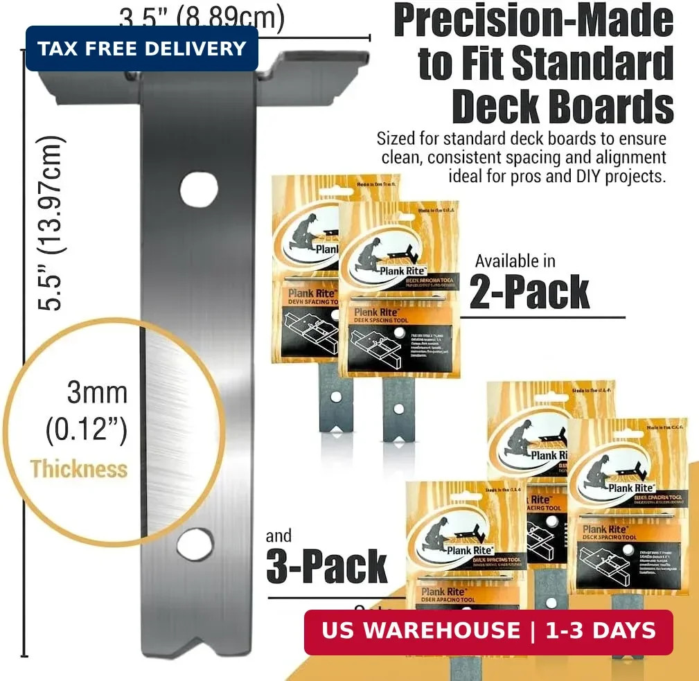 Steel Deck Spacing and Fastening Tool 3 Pack for Use with 5-1/2 Inch Deck Boards