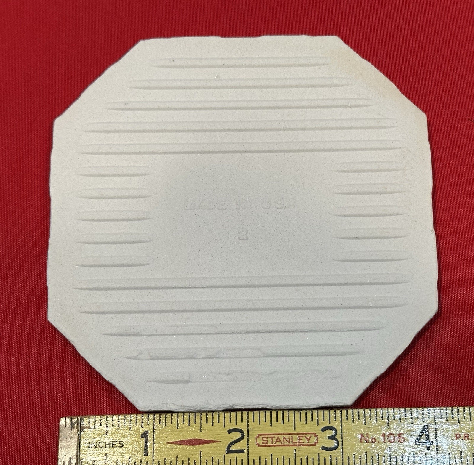1 pc. Off-White Octagon Ceramic Tile: 4-1/4″ Crystal Glazed by Monarch Co. NEW