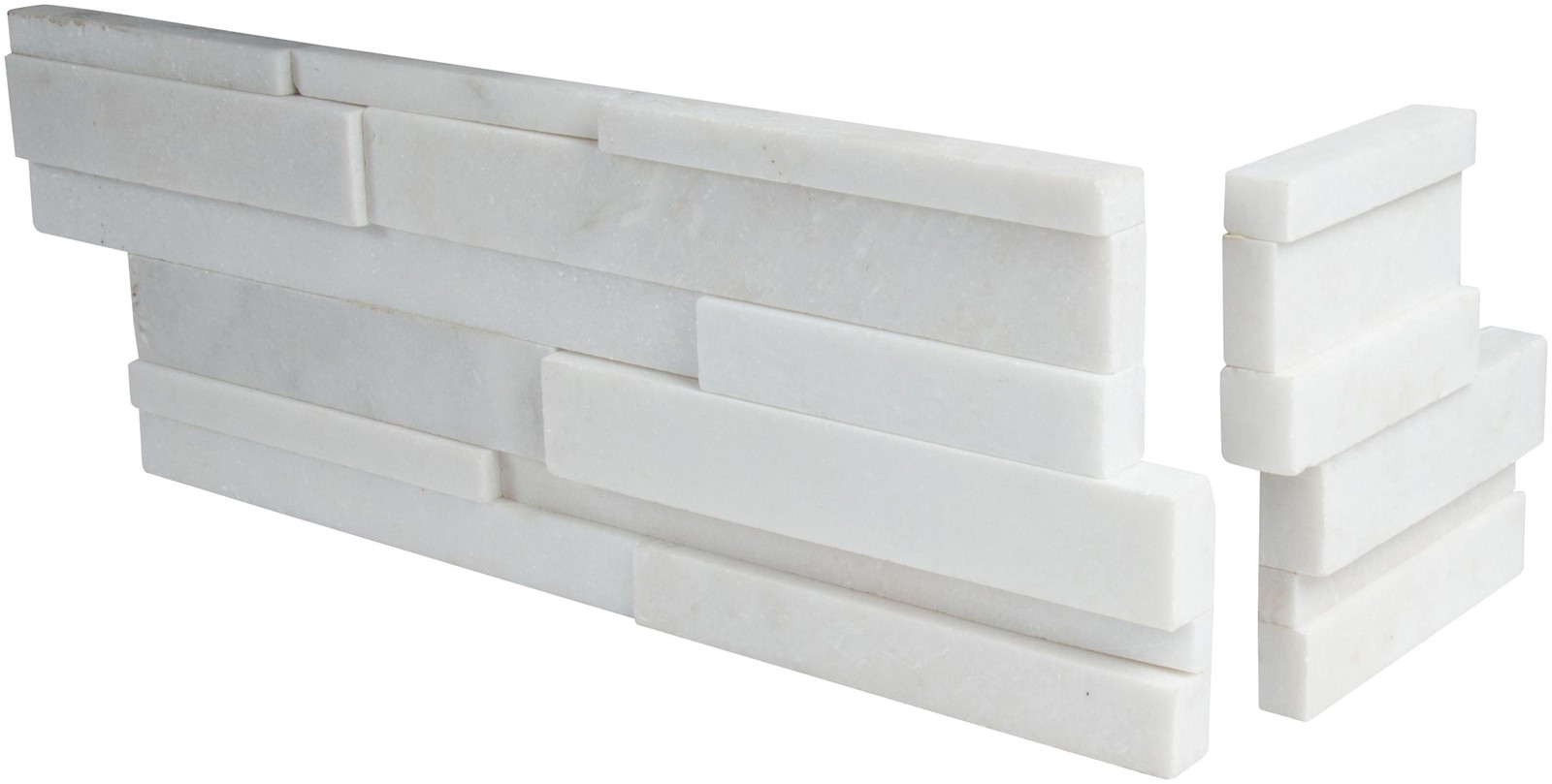 Ackland AKPLPM6X18HCR-3D-CA 6 in. x 18 in. Honed Marble Stacked – Glacier Gris