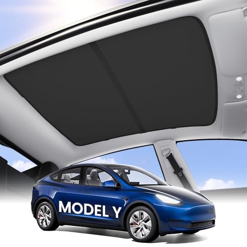 Upgraded Tesla Model Y Sunshade Roof [Snap-On, Model Y (2020-2025) Black