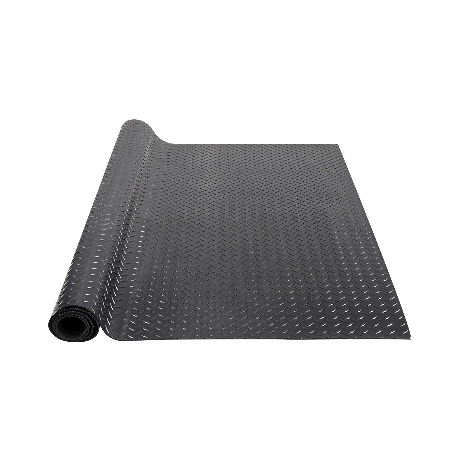 Diamond-Plate Rubber Flooring Roll, 3 mm x 4 ft x 15 ft Garage Floor Mat, SBR R