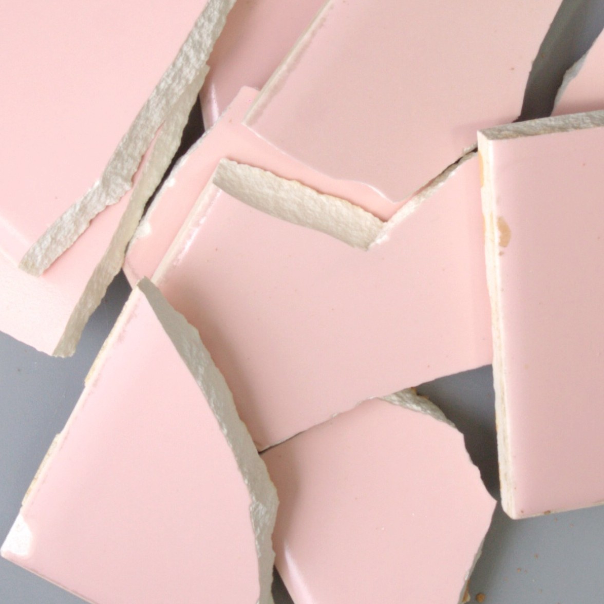1950s Pink Bathroom Tile Sample – Mamie Pink Vintage Color Match Sample Piece
