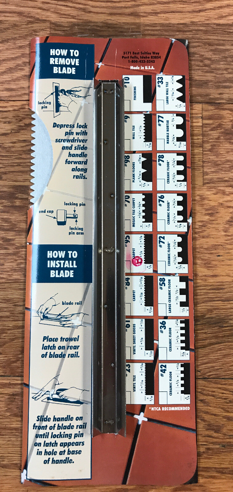 Barwalt 31951 Carpet, Wood and Flooring Trowel Blade #95