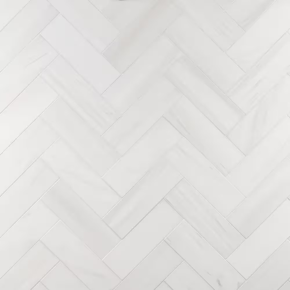 Bianco Dolomite White 4 In. X 12 In. Honed Marble Floor and Wall Tile (6.56 Sq.
