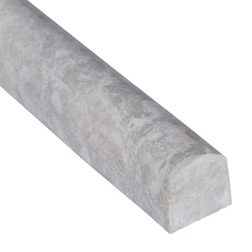 Fantasy Gray Pencil Molding 0.75 In. X 12 In. Polished Marble Wall Tile 1 Lin. F