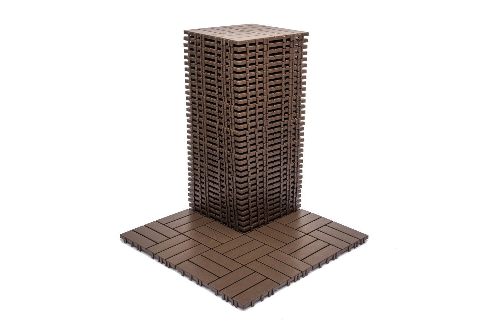 68-Pack 11.42″x11.42″ Interlocking Plastic Deck Tiles – 61.60 Sq.Ft Flooring
