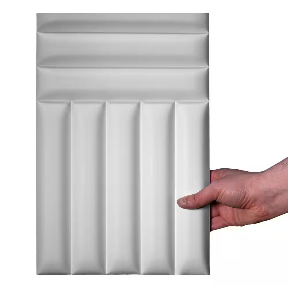 Quilt 7/8 In. T X 7/8 Ft. X 7 Ft. White Primed Polyurethane Square Edge 3D Decor
