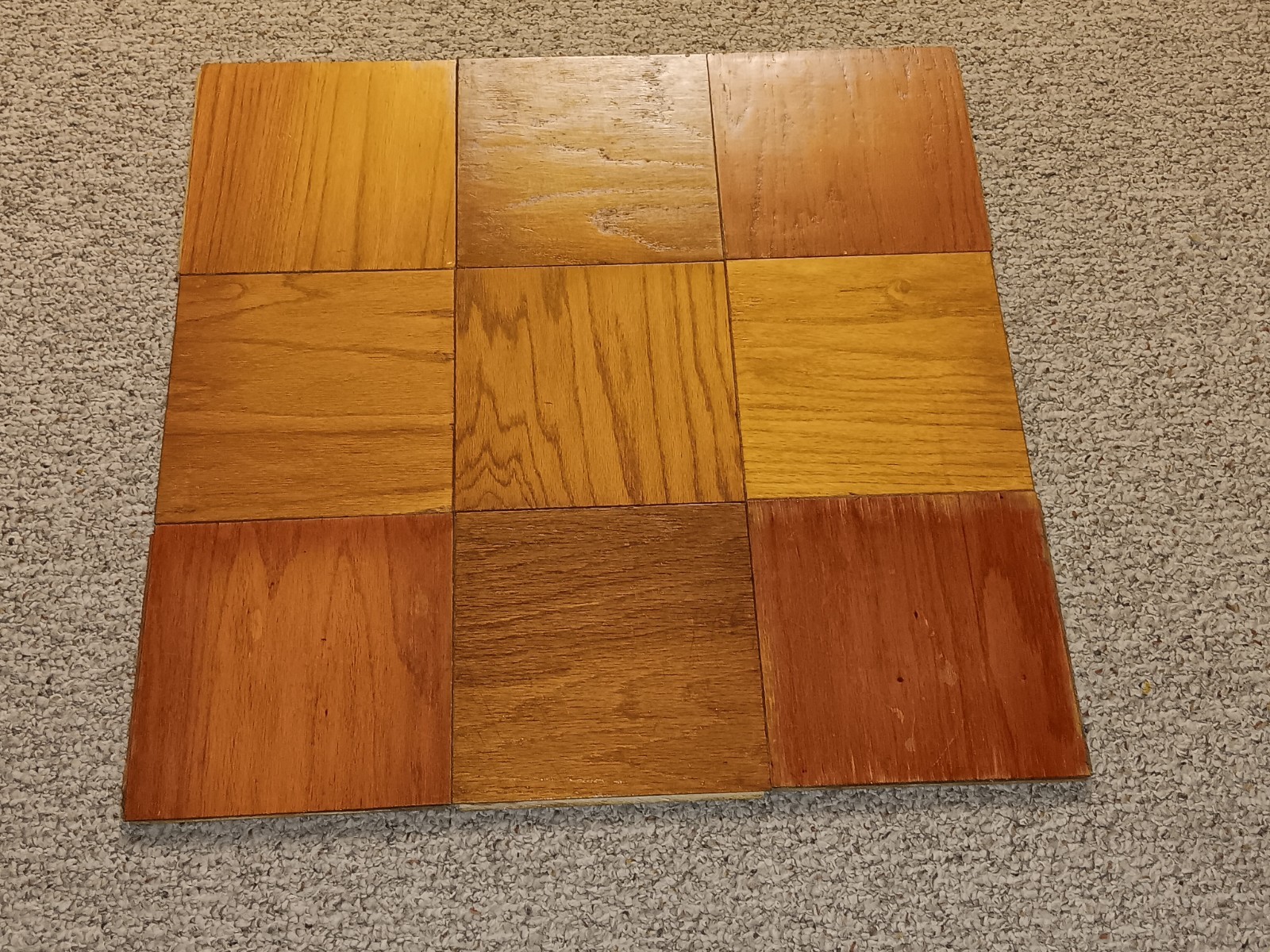 9 USED Vtg. BRUCE Oak 9×9 Parquet Floor Tiles REFINISHED flooring MCM