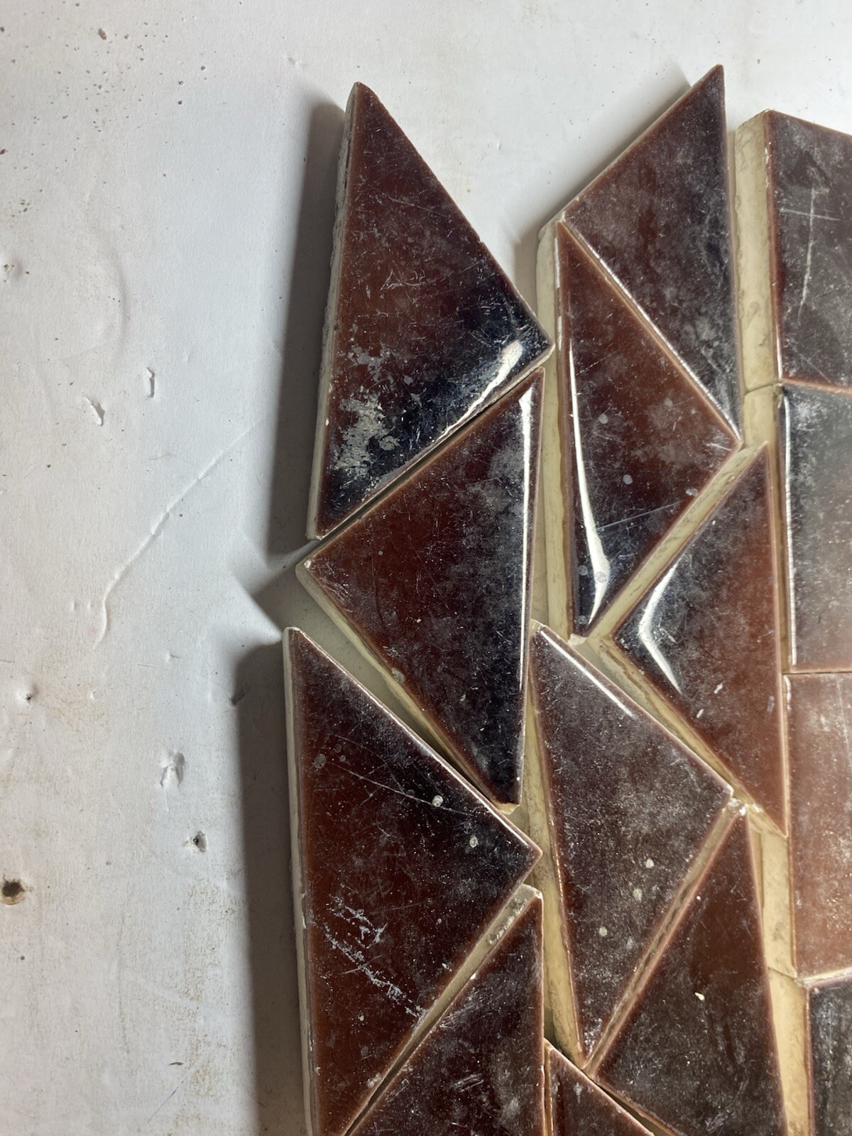 Vintage Lot Of 20 Reclaimed Salvage Wall Tiles Various Sizes And Conditions