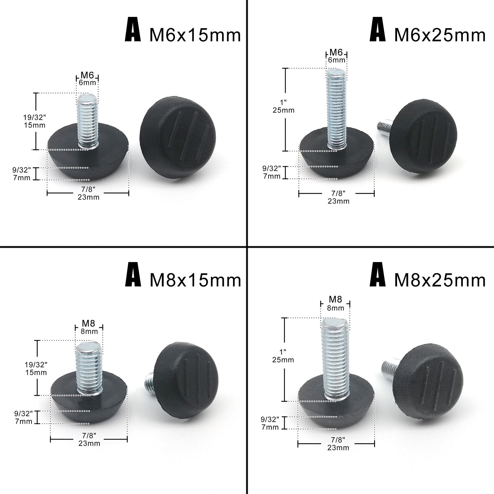 4/12pc Furniture Table Chair Sofa Leg Feet Adjustable Slide Base Glide Pad Screw