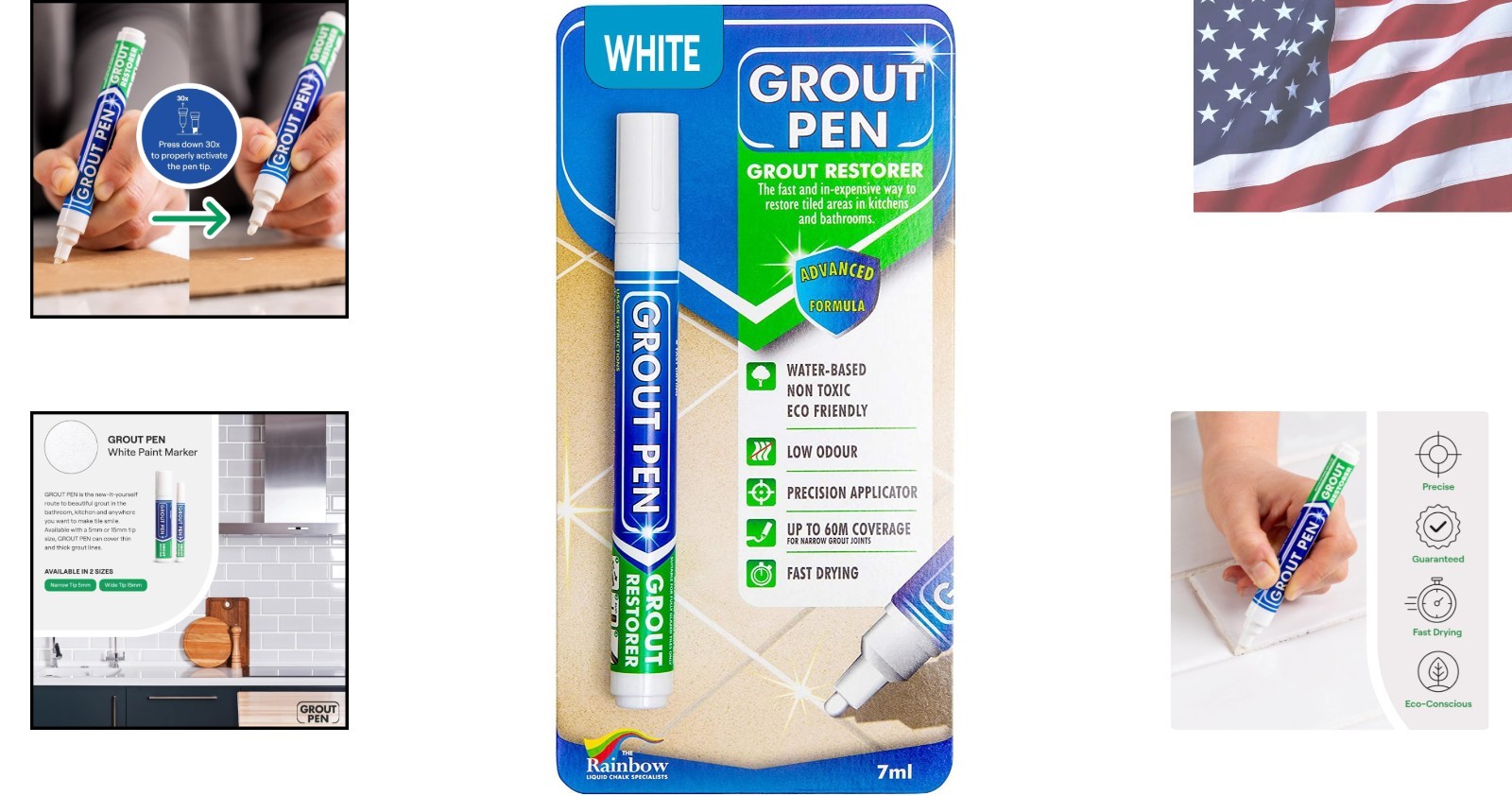 Transform Grout with Waterproof White Tile Marker – 7mL Grout Paint Pen, 5mm Tip