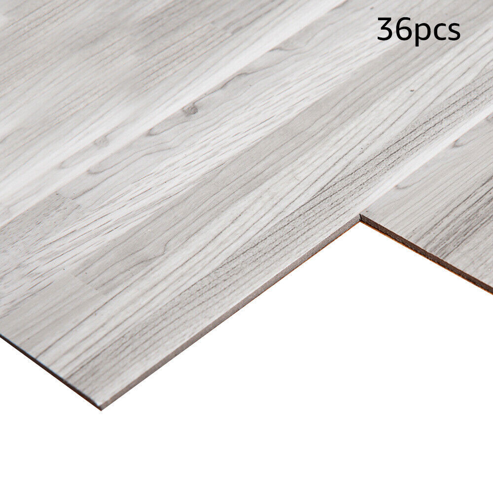 36Pcs Self-Adhesive PVC Vinyl Floor Planks Tiles Peel Stick 1.8mm Thick 54sq.ft