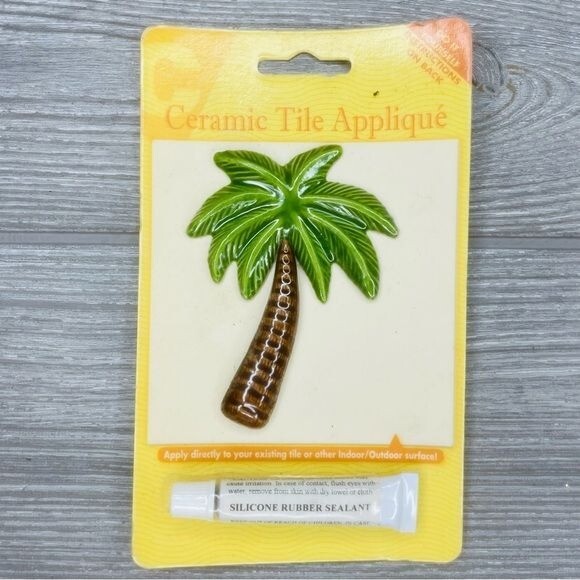 16 vintage decoration New Creative Ceramics Stick On Wall Art Tile Palm Tree