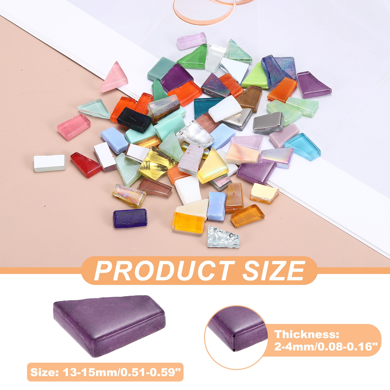 Irregular Glass Mosaic Tiles, 100g/0.2LB Stained Glass Sheets, Purple Series