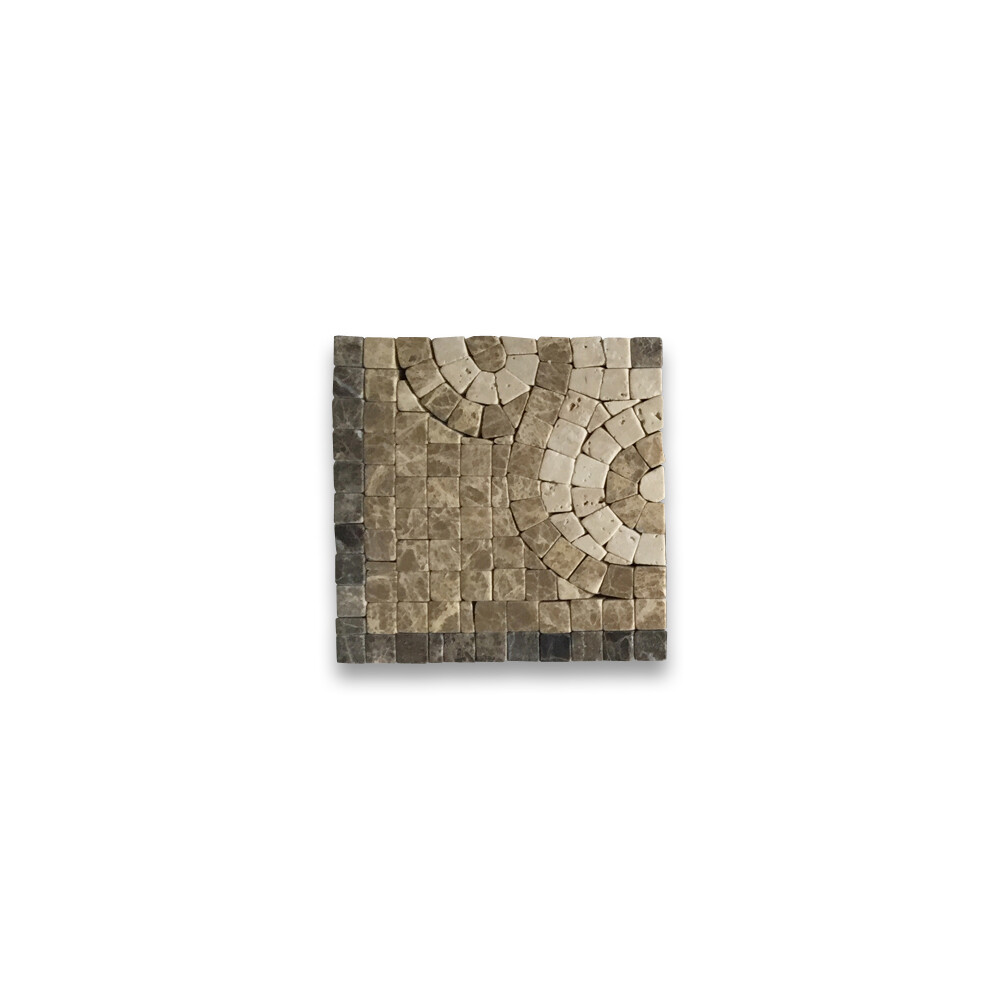 B0009CT Marble Mosaic Border Decorative Accent Tile Surf Emperador 4×4 Tumbled