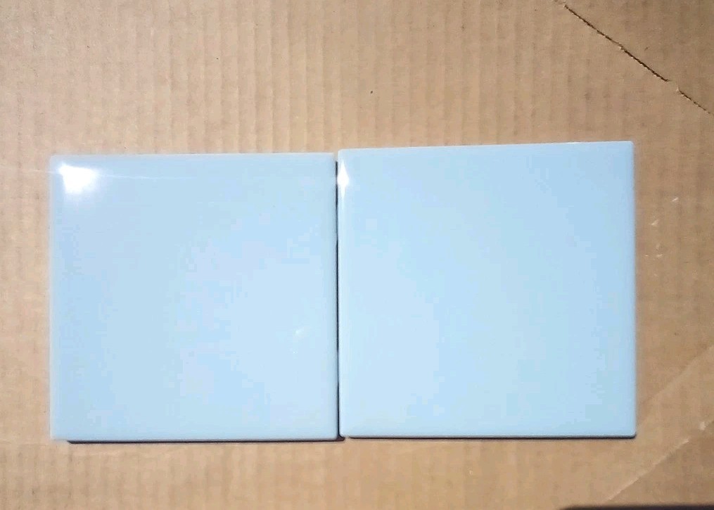 24 Tiles (3 ft²) – Glossy Waterfall Blue 4×4 Ceramic Subway Tile..Vintage/Retro