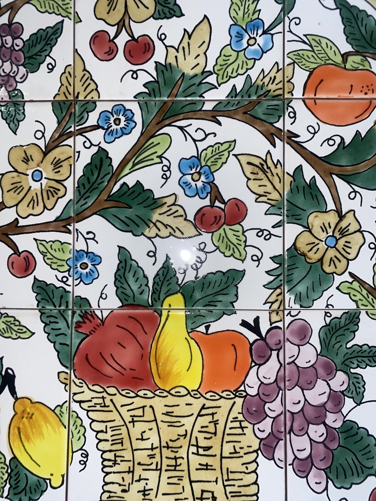 18″ x 24″ Ceramic Tile Mural Backsplash Art Wall Panel Hand Painted Vase Flowers