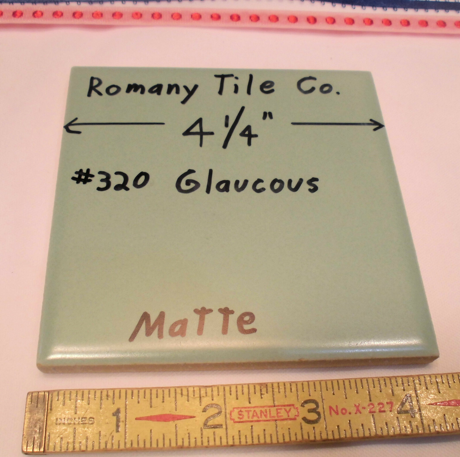 1 pcs. Vintage *Bluest-Green* Ceramic Tile…4-1/4″ Matte Finish by Romany NOS
