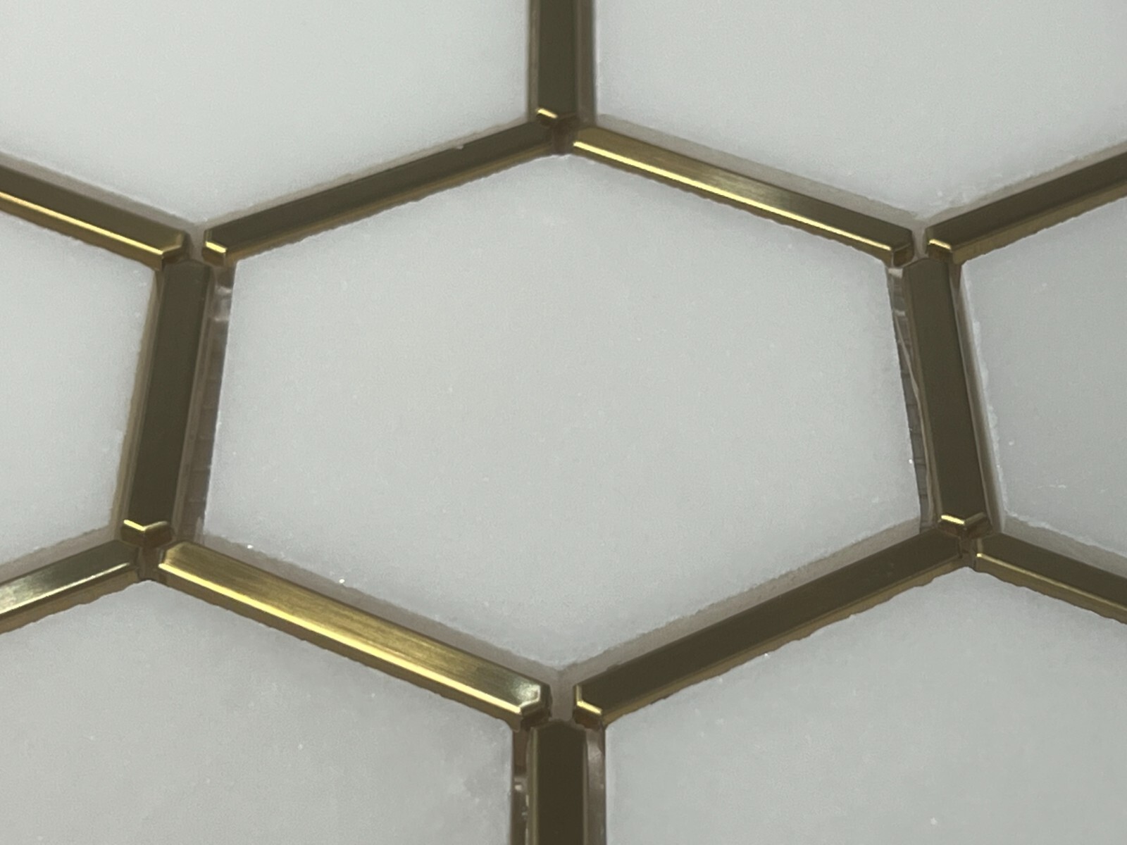 S8 Carrara White Golden Marble Hexagon Mosaic Tile Kitchen Bathroom Polished