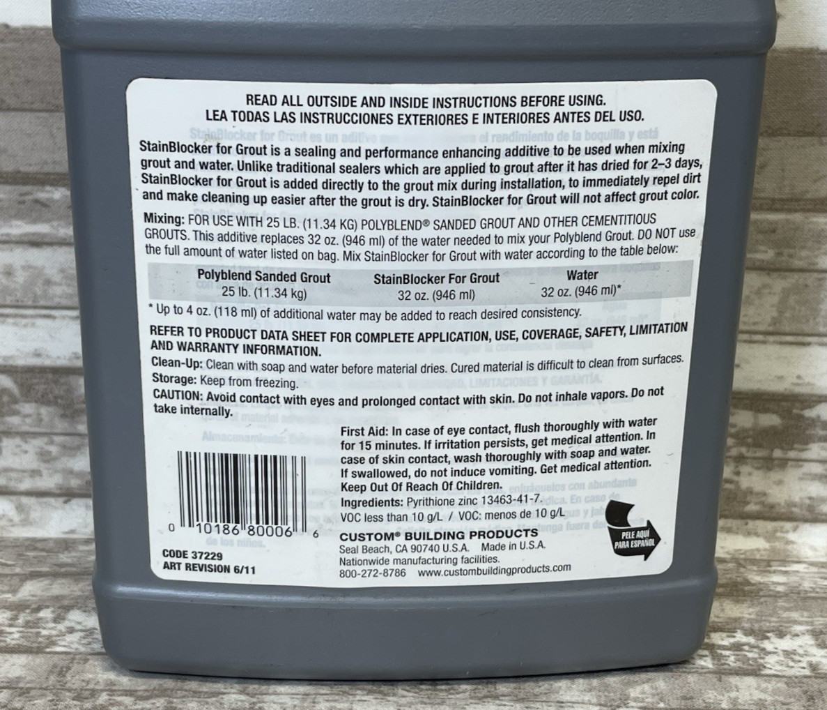 New in Sealed Bottle Stain Blocker for Grout By Custom Building Products 32 oz
