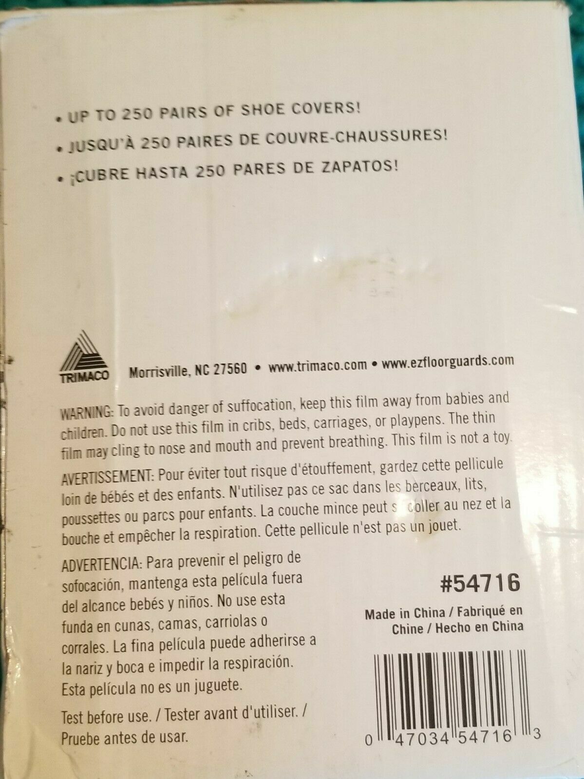 NEW TRIMACO 54716 E-Z Floor Guards Film Refill Roll 1 Pack, up to 250 pairs