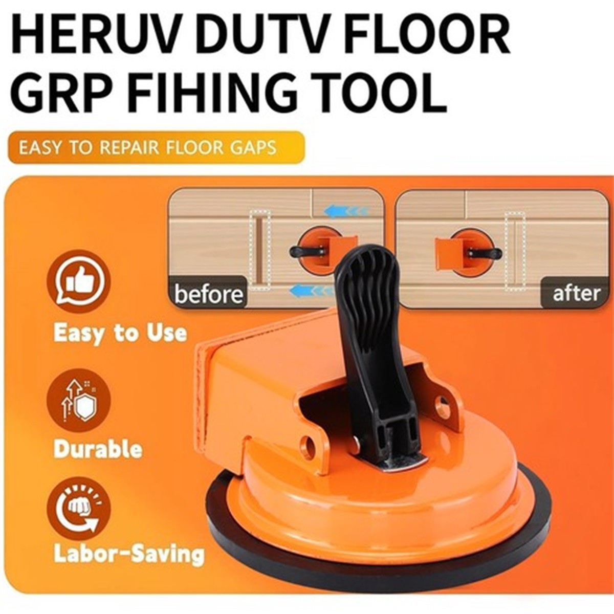 Floor Gap Fixer Strong Suction Cup Tool for Hardwood-Laminate and Vinyl Flooring