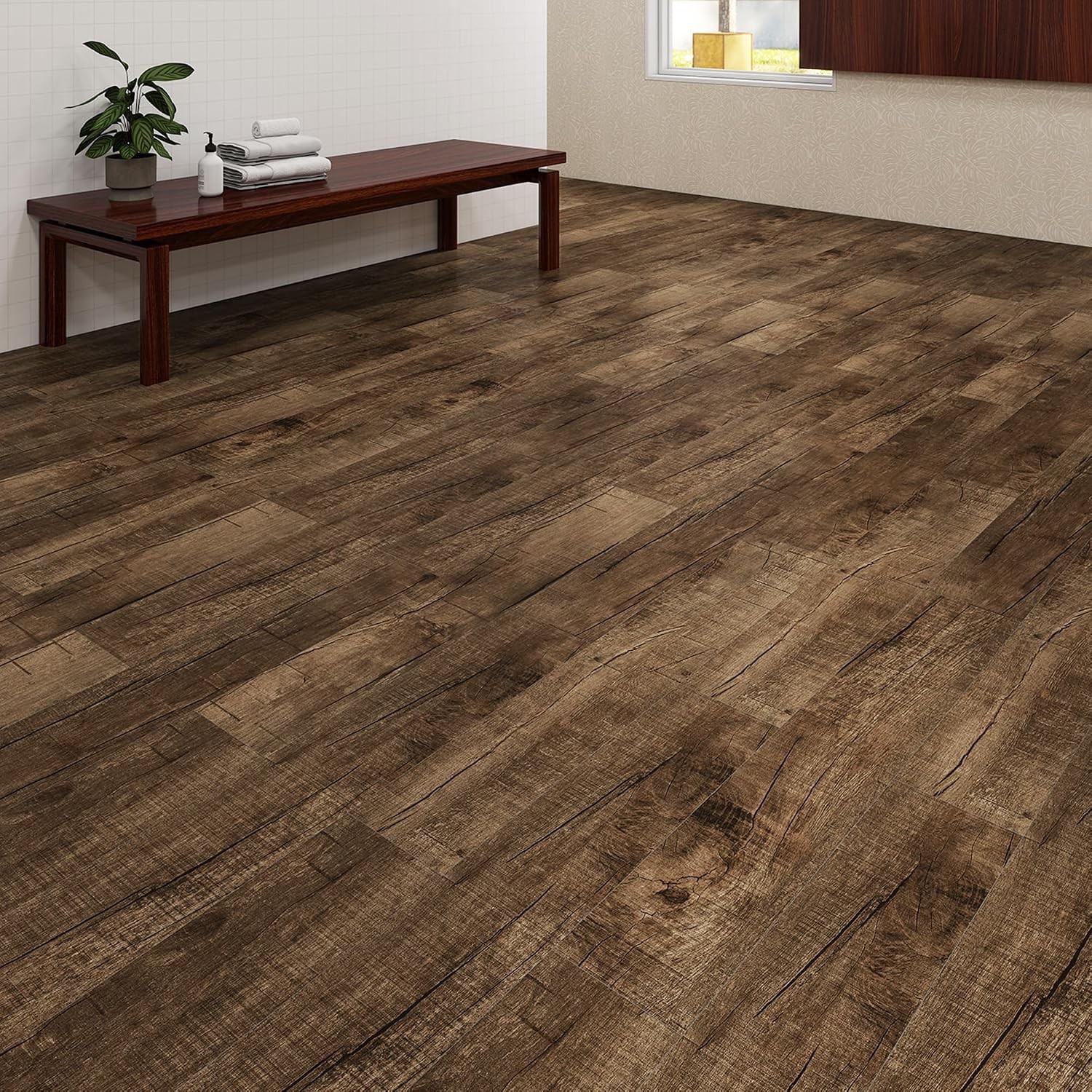 36 Pack Peel and Stick Vinyl Plank Flooring 54 Sq.Ft Wood Look Waterproof