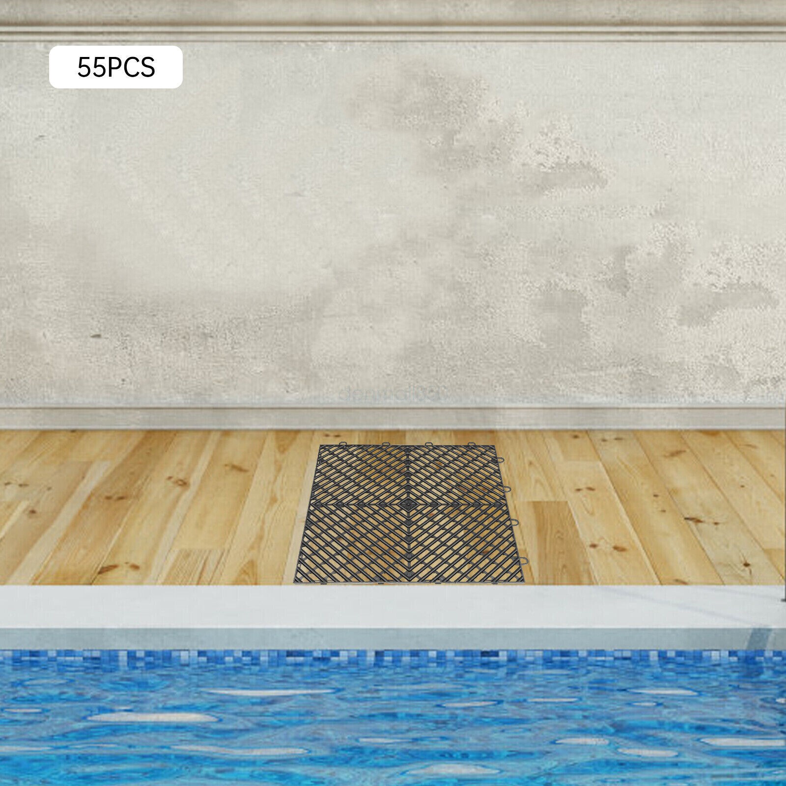 12×12″ Interlocking Garage Floor Tiles 25/55 PCS Deck Tile Snow Water Drainage