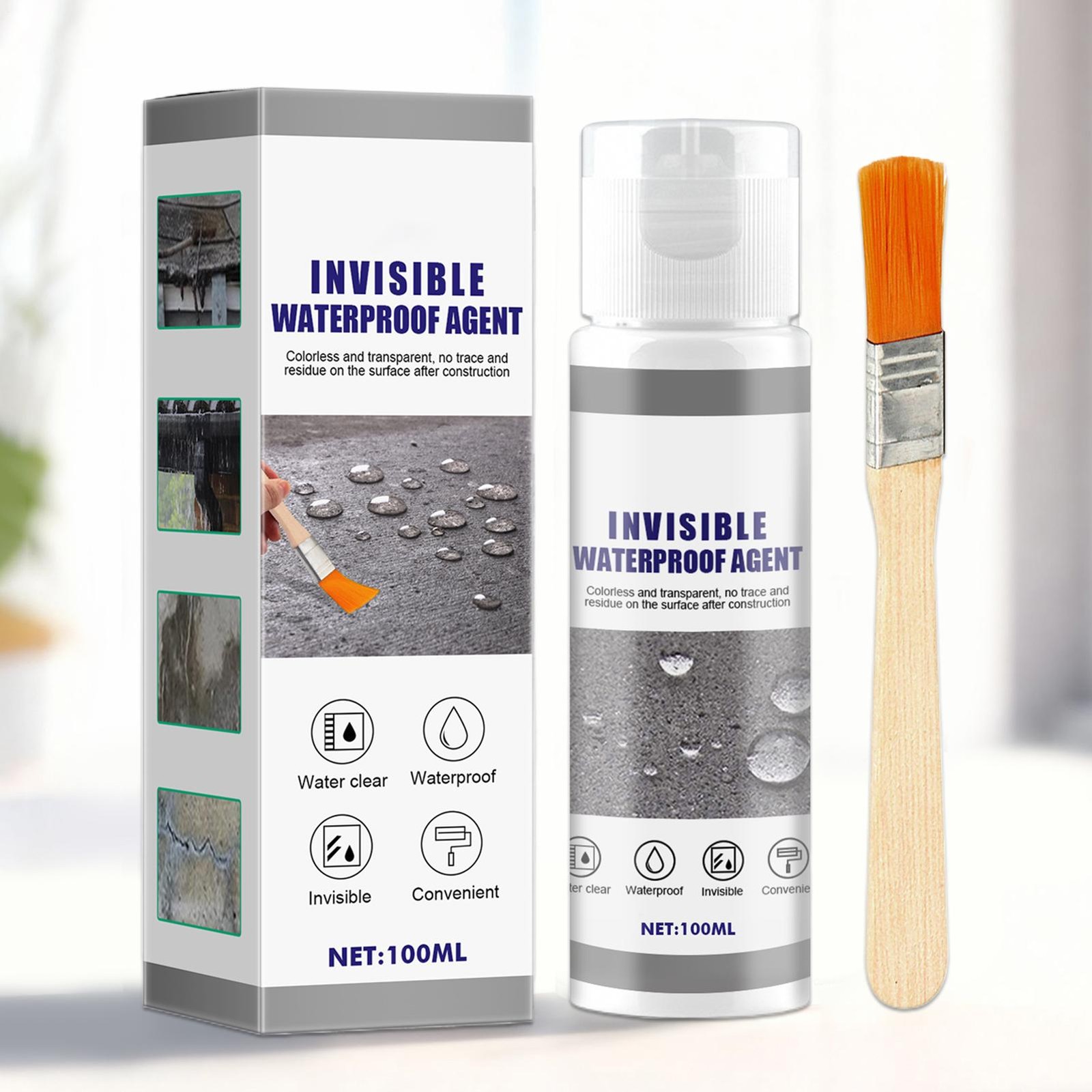 Invisible Waterproof Sealant Agent, Transparent Waterproof Coating Agent 100ml